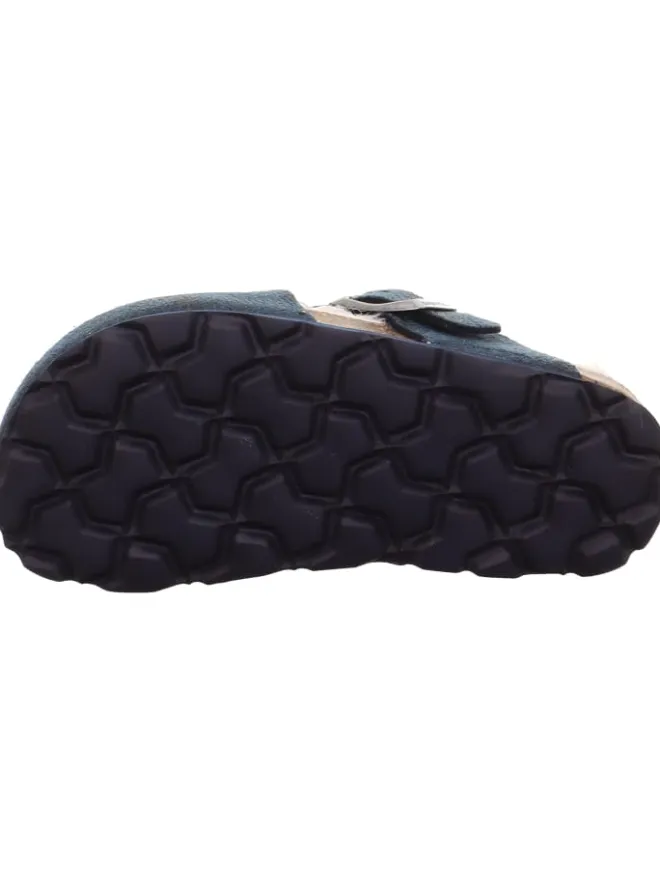 superfit Halbschuhe|Clogs & Pantoletten·Pantoletten^Tieffußbett Pantolette FUSSBETTPANTOFFEL in Blau/Mehrfarbig