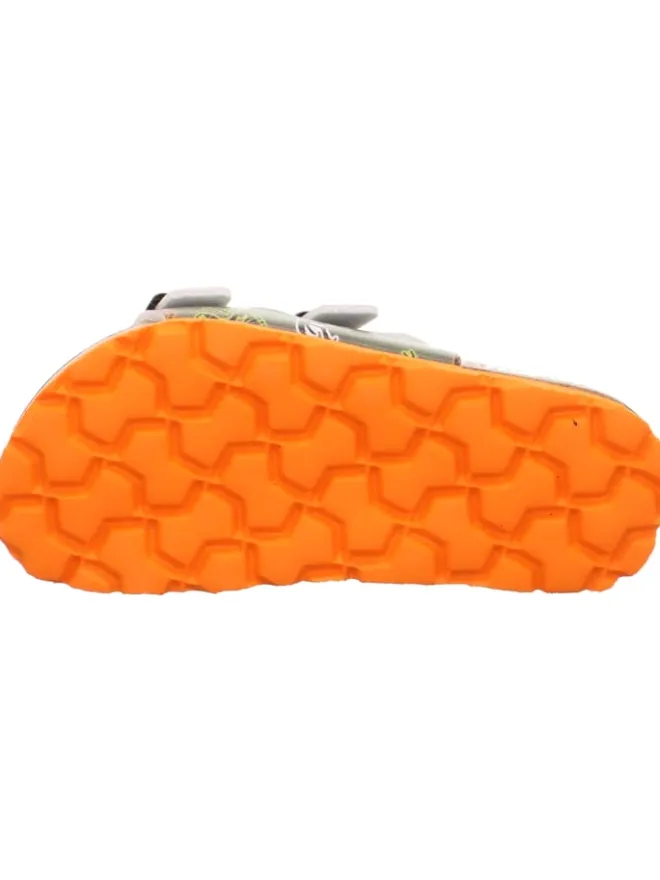 superfit Halbschuhe|Clogs & Pantoletten·Pantoletten^Tieffußbett Pantolette FUSSBETTPANTOFFEL in Grün/Mehrfarbig