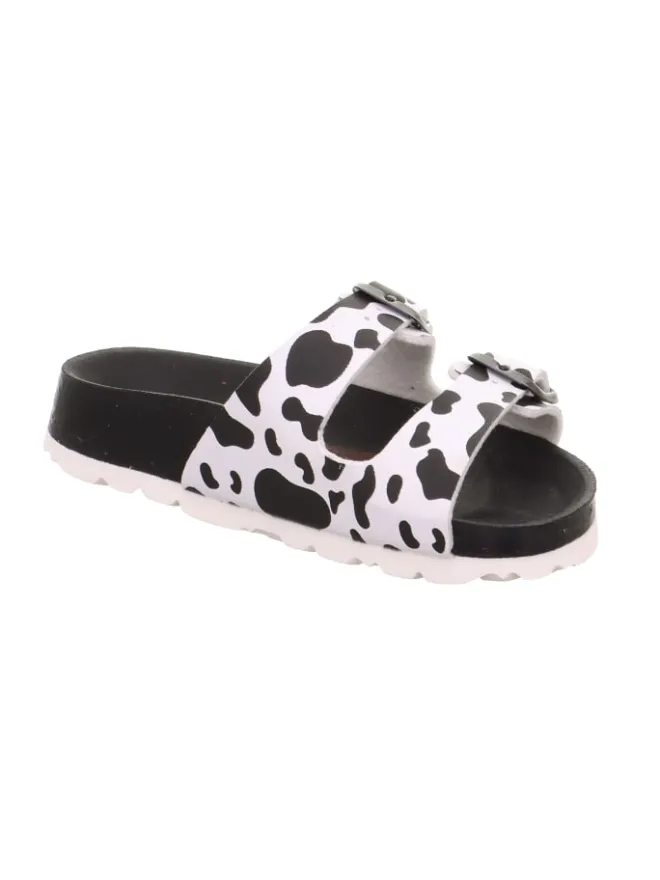 superfit Halbschuhe|Clogs & Pantoletten·Pantoletten^Tieffußbett Pantolette FUSSBETTPANTOFFEL in Schwarz/Weiß