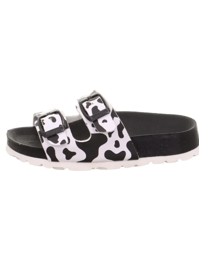 superfit Halbschuhe|Clogs & Pantoletten·Pantoletten^Tieffußbett Pantolette FUSSBETTPANTOFFEL in Schwarz/Weiß