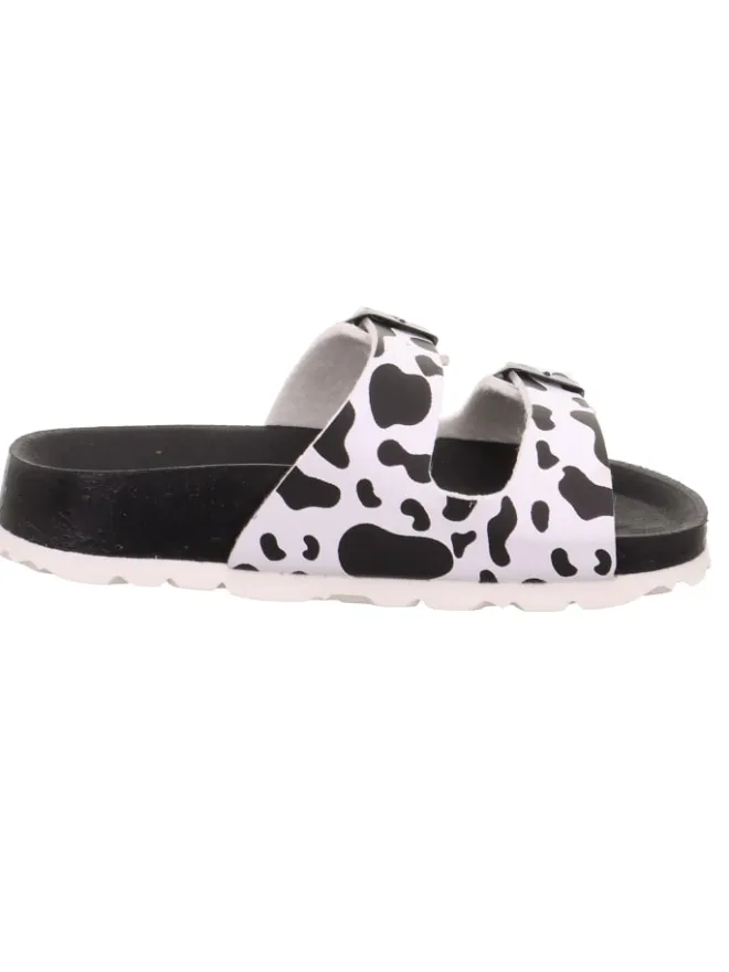 superfit Halbschuhe|Clogs & Pantoletten·Pantoletten^Tieffußbett Pantolette FUSSBETTPANTOFFEL in Schwarz/Weiß