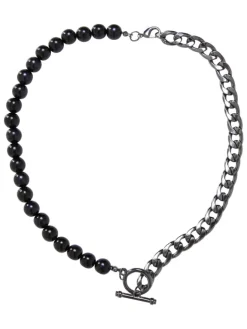 Urban Classics Schuhpflege Und Mehr|Schuhpflege Und Mehr^Unisex Half Pearl Exchangable Necklace 2-Pack in gold/gunmetal