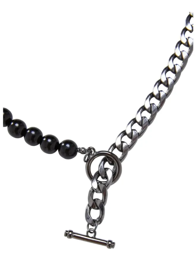 Urban Classics Schuhpflege Und Mehr|Schuhpflege Und Mehr^Unisex Half Pearl Exchangable Necklace 2-Pack in gold/gunmetal