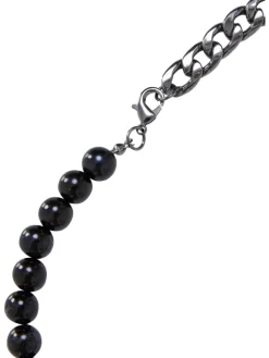 Urban Classics Schuhpflege Und Mehr|Schuhpflege Und Mehr^Unisex Half Pearl Exchangable Necklace 2-Pack in gold/gunmetal