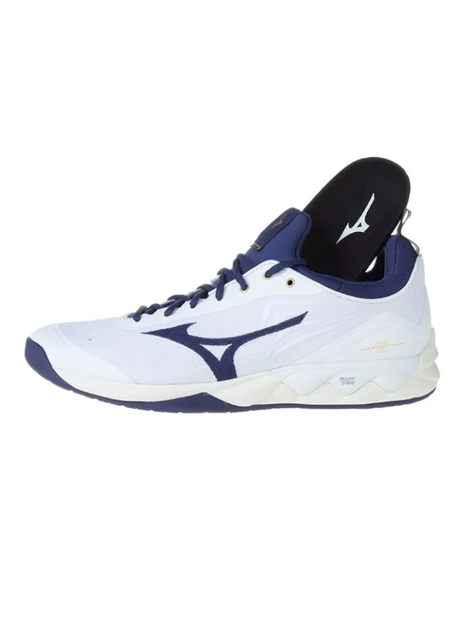 Mizuno Sportschuhe^Volleyballschuhe "Wave Luminous" in Weiß/ Dunkelblau