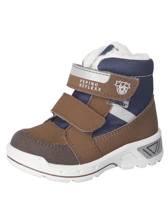 Winterboots "Flo" in Dunkelblau/ Braun>PEPINO