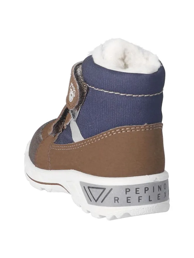 Winterboots "Flo" in Dunkelblau/ Braun>PEPINO