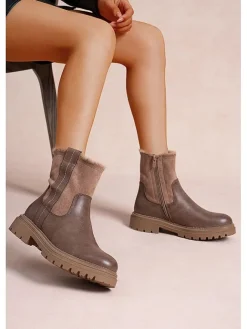 Foreverfolie Stiefel & Boots^Winterboots in Hellbraun