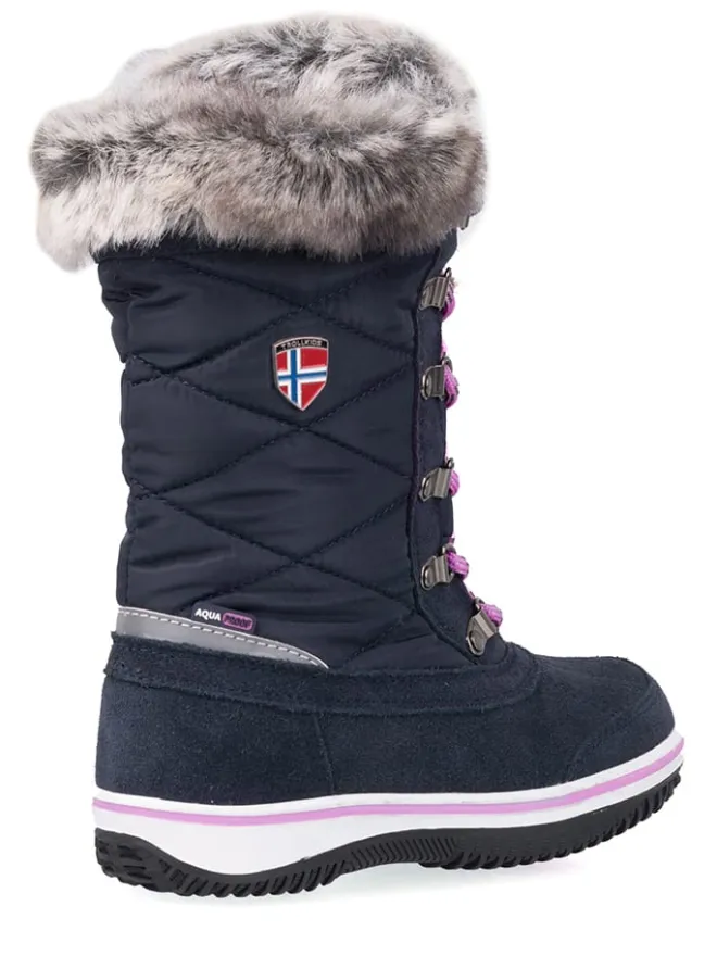 Winterstiefel "Holmenkollen" in Dunkelblau/ Pink>Trollkids New
