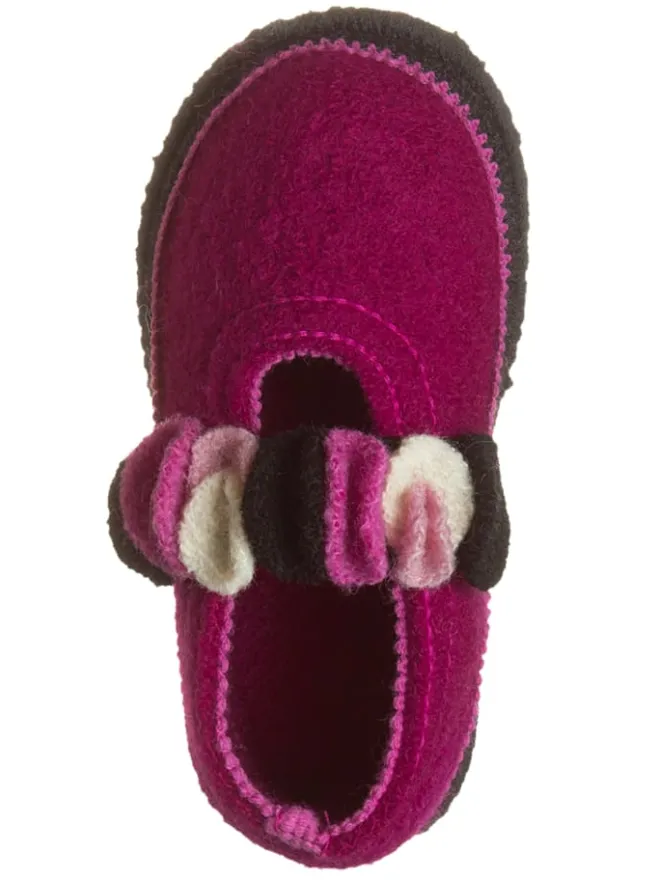 kitz-pichler Hausschuhe^Wollfilz-Hausschuhe "Babett" in Fuchsia/ Anthrazit