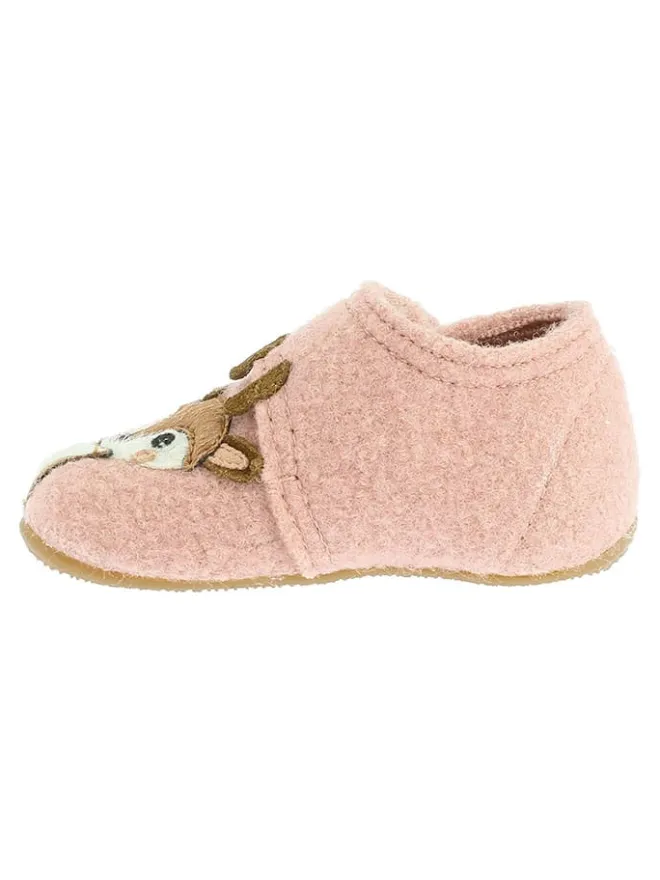 Woll-Hausschuhe "Rehkitz" in Rosa>Living Kitzbühel Sale