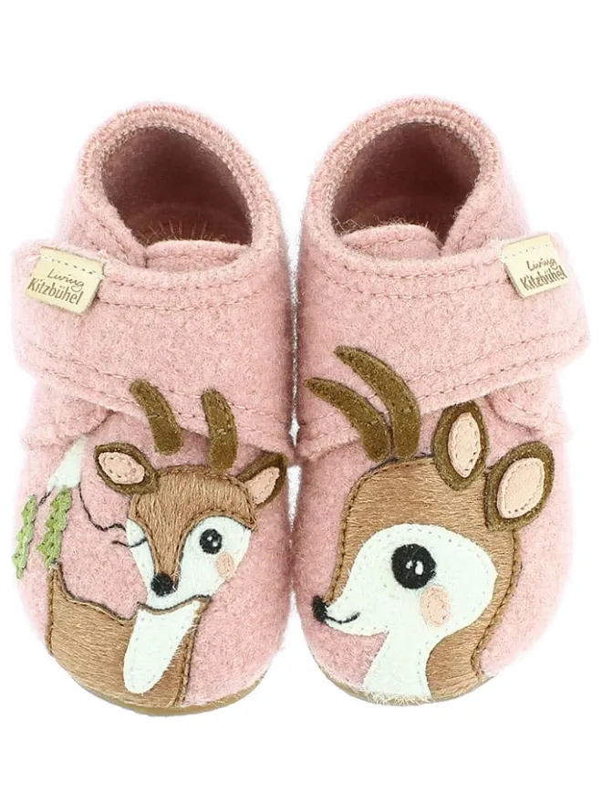 Woll-Hausschuhe "Rehkitz" in Rosa>Living Kitzbühel Sale