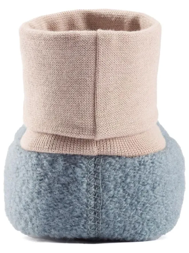 Wollwalk-Babyschühchen in Blau/ Beige>Hofbrucker Discount