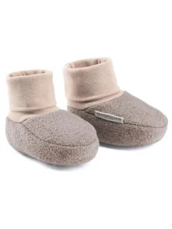 Wollwalk-Krabbelschuhe "Elias" in Hellbraun/ Grau>Hofbrucker Best