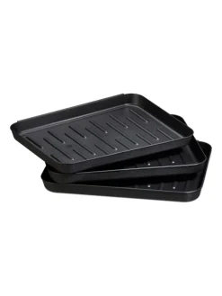relaxdays Schuhpflege Und Mehr|Schuhpflege Und Mehr^30x Schuhabtropfschale in Schwarz - (B)35 x (H)3 x (T)27 cm