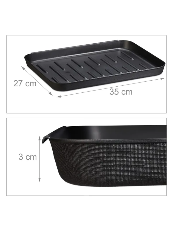 3x Schuhabtropfschale in Schwarz>relaxdays Online