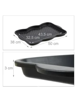 6x Schuhabtropfschale in Schwarz - (B)50 x (H)3 x (T)38 cm><noscript><img width=