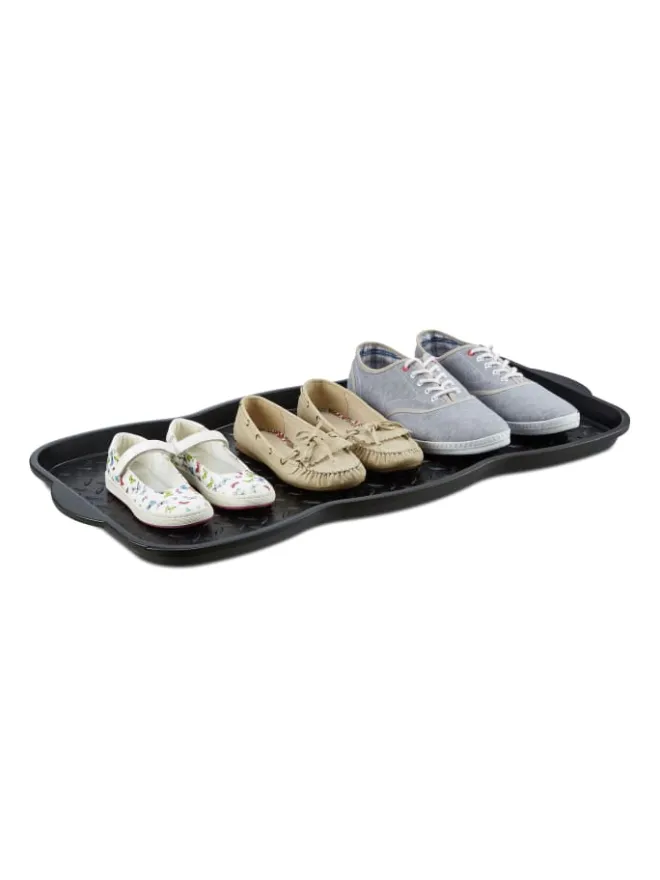 6x Schuhabtropfschale in Schwarz - (B)75 x (H)3 x (T)38 cm>relaxdays Discount