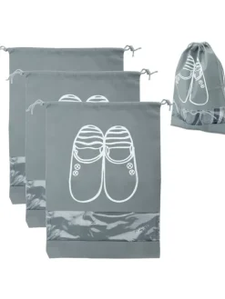 Intirilife Schuhpflege Und Mehr|Schuhpflege Und Mehr^3x Schuhbeutel in GRAU