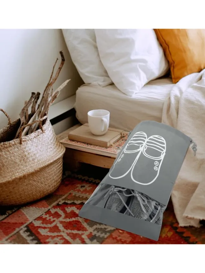Intirilife Schuhpflege Und Mehr|Schuhpflege Und Mehr^3x Schuhbeutel in GRAU
