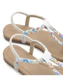 Zehentrenner in beige / blau><noscript><img width=