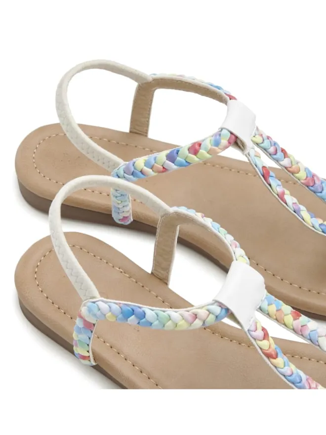 Zehentrenner in beige / blau>LASCANA