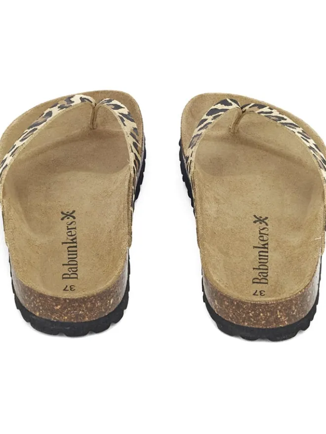 BABUNKERS Family Sandalen^Zehentrenner in Beige/ Braun