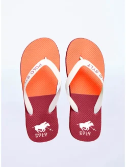 Polo Sylt Sandalen & Pantoletten^Zehentrenner in Bordeaux/ Orange