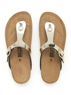 billowy Sandalen^Zehentrenner in Gold