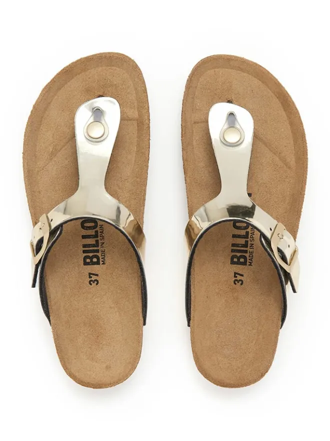 billowy Sandalen^Zehentrenner in Gold