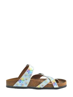 Calceo Sandalen^Zehentrenner in Hellblau/ Bunt
