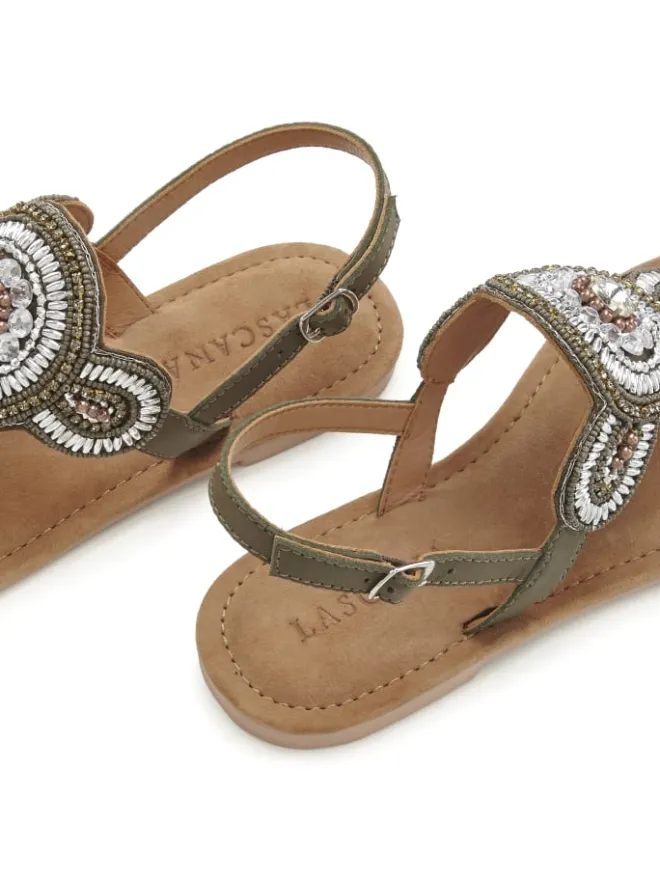 LASCANA Sandalen·Zehensandalen^Zehentrenner in olivgrün