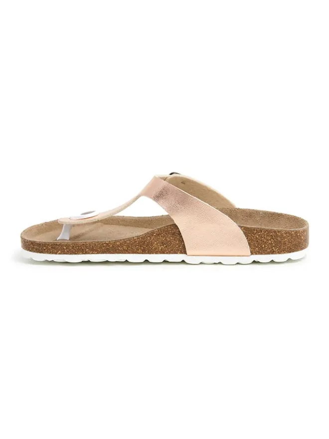 SABOKETS Sandalen^Zehentrenner in Rosa/ Gold