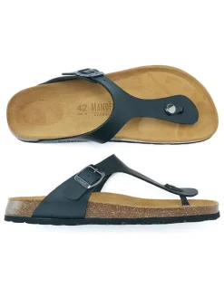 Mandel Sandalen & Pantoletten^Zehentrenner in Schwarz