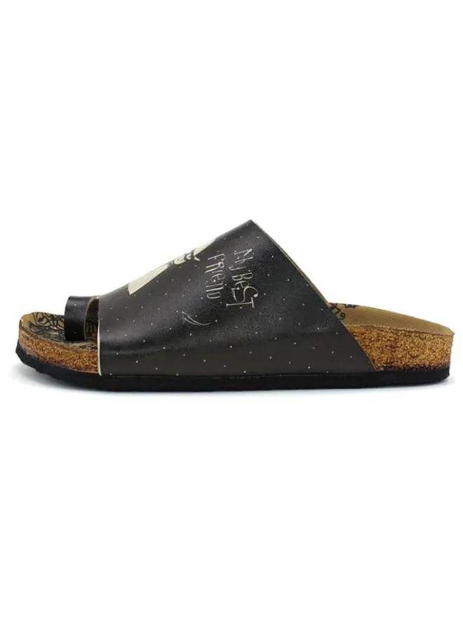 Zehentrenner in Schwarz/ Creme>Calceo Clearance
