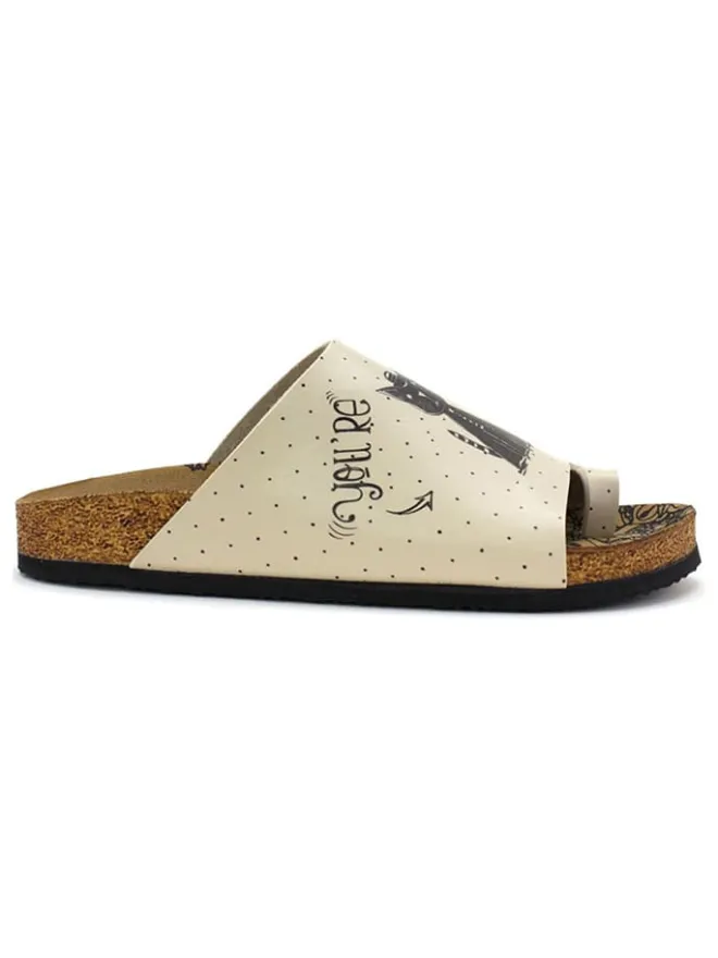 Zehentrenner in Schwarz/ Creme>Calceo Clearance