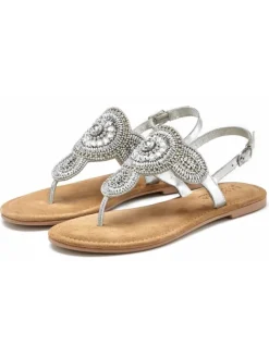 LASCANA Sandalen·Zehensandalen^Zehentrenner in silberfarben