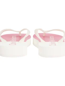 Calvin Klein Sandalen^Zehentrenner in Weiß/ Rosa
